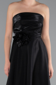 Robe de Cérémonie Midi Satin Noir ABK2363