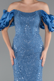 Robe Queue De Poisson Longue Bleu ABU4509