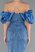 Robe Queue De Poisson Longue Bleu ABU4509