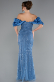 Robe Queue De Poisson Longue Bleu ABU4509