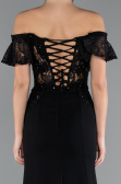 Robe de Soirée Longue Dantelle Noir ABU2261