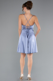 Robe de Cérémonie Courte Satin Indigo ABK2366