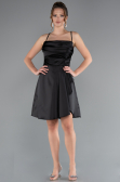 Robe de Cérémonie Courte Satin Noir ABK2366