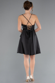 Robe de Cérémonie Courte Satin Noir ABK2366