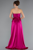 Robe de Soirée Longue Satin Fushia ABU5023