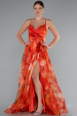 Robe de Soirée Longue Orange ABU5053