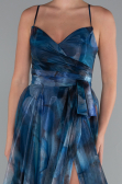 Robe de Soirée Longue Vert Pétrole ABU5053