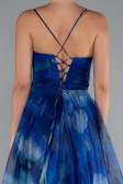 Robe de Soirée Longue Bleu Saxe ABU5053
