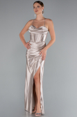 Robe De Soirée Longue Beige ABU3247
