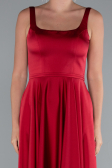 Robe de Soirée Longue Satin Rouge Bordeaux ABU5059