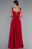 Robe de Soirée Longue Satin Rouge Bordeaux ABU5059