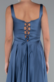 Robe de Soirée Longue Satin Indigo ABU5059