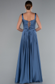 Robe de Soirée Longue Satin Indigo ABU5059