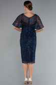 Robe De Invitation Grande Taille Midi Bleu Marine ABK2372