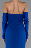 Robe Queue De Poisson Longue Bleu Saxe ABU4637