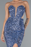 Robe Queue de Poisson Longue Squameuse Indigo ABU4790