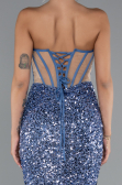 Robe Queue de Poisson Longue Squameuse Indigo ABU4790