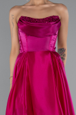Robe de Soirée Longue Satin Fushia ABU5064