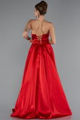 Robe de Soirée Longue Satin Rouge ABU5064
