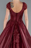 Robe Haute Couture Longue Rouge Bordeaux ABU4449