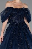 Robe De Soirée De Créateur Longue Bleu Marine ABU4720