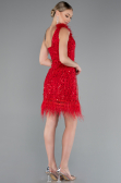 Robe De Soirée Squameuse Courte Rouge ABK2256