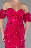Robe de Soirée Longue Squameuse Fushia ABU5075