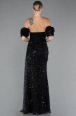 Robe de Soirée Longue Squameuse Noir ABU5075