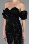 Robe de Soirée Longue Squameuse Noir ABU5075