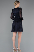 Robe de Cérémonie Courte Bleu Marine ABK2376