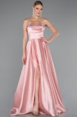 Robe de Soirée Longue Satin Poudre ABU5064