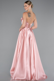 Robe de Soirée Longue Satin Poudre ABU5064