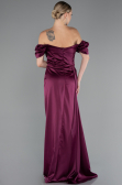 Robe De Fiançaille Satin Longue Couleur Cerise ABU1606