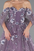 Robe De Fiançailles Grande Taille Longue Lavande ABU5076