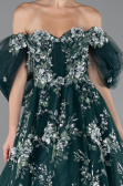 Robe de Fiançailles Design Personnalisé Longue Émeraude ABU5074