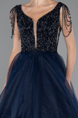 Robe De Soirée De Créateur Longue Bleu Marine ABU5019