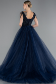 Robe De Soirée De Créateur Longue Bleu Marine ABU5019