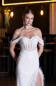 Robe de Soirée Longue Dantelle Blanc ABU4270