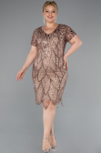Robe De Invitation Grande Taille Courte Cappuccino ABK2380