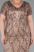 Robe De Invitation Grande Taille Courte Cappuccino ABK2380