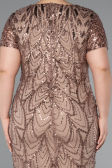 Robe De Invitation Grande Taille Courte Cappuccino ABK2380