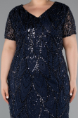Robe De Invitation Grande Taille Courte Bleu Marine ABK2380