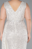 Robe de Soirée Grande Taille Longue Squameuse Vison ABU3194