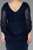 Robe de Soirée Grande Taille Longue Bleu Marine ABU5078