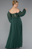 Robe De Soirée Grande Taille Mousseline Longue Émeraude ABU5037