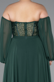 Robe De Soirée Grande Taille Mousseline Longue Émeraude ABU5037