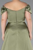 Robe De Soirée Grande Taille Satin Longue Kaki ABU4576