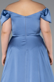 Robe De Soirée Grande Taille Satin Longue Indigo ABU4576