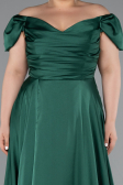 Robe De Soirée Grande Taille Satin Longue Émeraude ABU4576