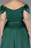 Robe De Soirée Grande Taille Satin Longue Émeraude ABU4576
